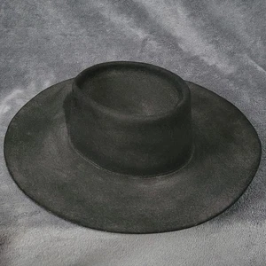 Sombrero Resistol Vintage Negro Autoconformable Largo Ovalado Talla 7 Cóncavo Ala Ancha - Imagen 1 de 11