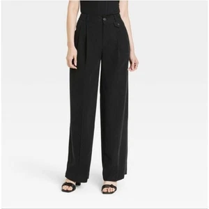 A New Day High Rise Wide Leg Black Pants NEW Size 14 - Picture 1 of 9