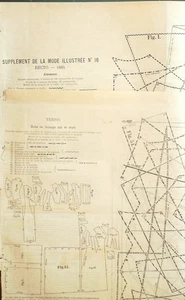 La Mode illustree 1889 # 16 & son Patron with Pattern - Picture 1 of 4