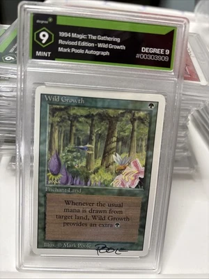 1994 Wild Growth 9 MTG Mark Poole Signed Revised Edition - Image 1 of 4