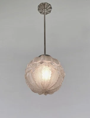 HETTIER ET VINCENT: большой французский арт-деко подвеска света 1925 Франция - Изображение 1 из 4