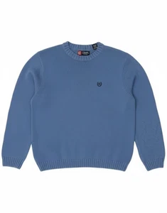 CHAPS Mens Crew Neck Jumper Sweater Large Blue Cotton DY28 - Picture 1 of 5
