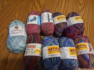 Large Lot Of Sock Yarn. Regia, Bernat Etc - Picture 1 of 14