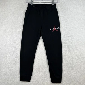 JORDAN Youth Boys Black Drawstring Sweatpants Joggers Jumpman Medium 10-12 Years - Picture 1 of 13