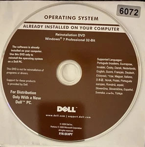 VINTAGE SOFTWARE | MICROSOFT WINDOWS 7 PROFESSIONAL 32-BIT | DELL DVD - Picture 1 of 1