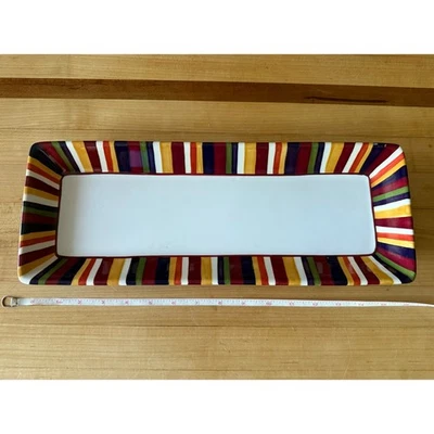 Simple Additions Pampered Chef Rectangle Platter Stripes  - Image 1 of 3