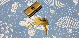 Genuine Papaiz Bright Brass C-400/55KD Keyed Different Double Cylinder W/Keys - Picture 1 of 9