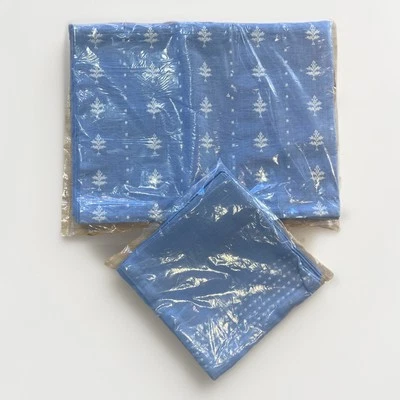 Crate & Barrel Placemats & Napkins 6 each Winter Woods Light Blue White VTG - Image 1 of 4