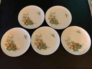 Juego de 5 platos de cena con patrón de melocotones de 10" Syracuse sin preocupaciones True China Wayside - Imagen 1 de 4