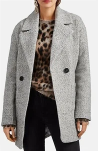 New AVEC LES FILLES Grey Tweed OVERSIZED Coat Jacket US L - Imagen 1 de 4