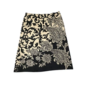 Falda midi LIZ CLAIBORNE LIZSPORT línea A negra tostada floral algodón talla grande 16 - Imagen 1 de 8