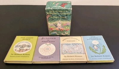 The Bunny's Nutshell Library by Robert Kraus 1965 Harper Row Boxed 4 Mini Books - Image 1 of 4