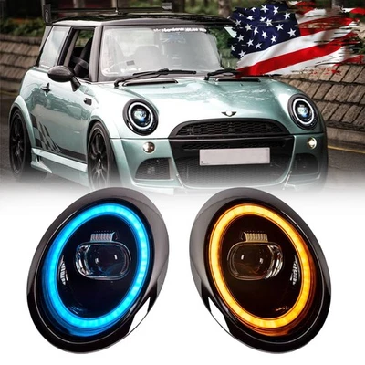 Faros LED con arranque animado DRL para BMW Mini Cooper R50 R52 R53 2001-2007 Foto 1 de 4