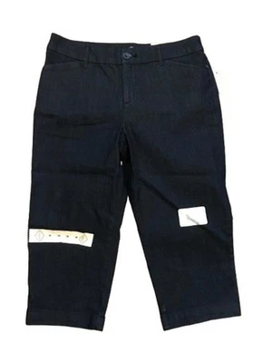 Pantalones capri para mujer talla 8 St. John's Bay tiro medio denim con elástico nuevos con etiquetas Foto 1 de 2