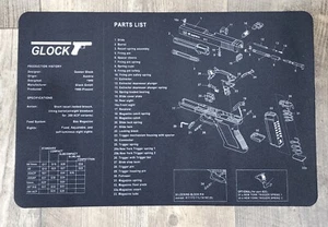 Universal Glock Schematics Bench Mat Gunsmith Pad - Free Shipping - 17" X 11" - Picture 1 of 2