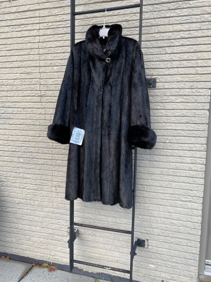 Real black Mink Fur Glamorous Women's Coat Size M Regular; US Size 8 By Nicola N - Image 1 of 4