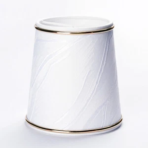 Lampenschirm Aufsteckschirm Aufsetzschirm für Kronleuchter Goldring creme Dekor - Bild 1 von 1