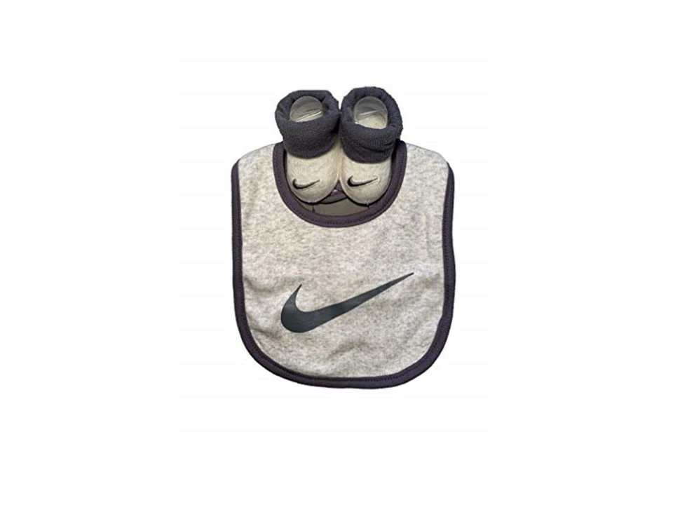 Conjunto de 2 baberas y botines para bebé Nike 0-6 meses gris Foto 1 de 1
