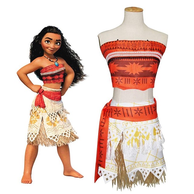 Fantasia Moana Havaiana Vestido Roupa Brincar Dia Criancas