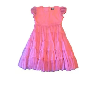 Bardot Junior Pink Tiered Lace Dress Girls Size 8 - Picture 1 of 5
