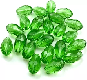 100Pcs 6X8Mm Crystal Glass Teardrop Beads Faceted Vertical Hole Shape Loose Spac - Picture 1 of 12