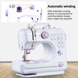 Electric Sewing Machine Portable Mini 12 Stitches Pedal Household for Beginner - Picture 1 of 16