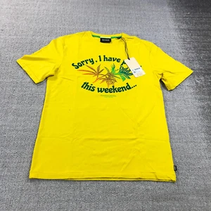 Scotch Soda Shirt Mens Small Yellow Artwork Spell Out Casual Adult - Picture 1 of 10