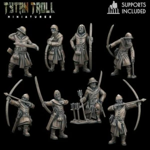 Archer Soldiers Soldier Medieval Archers Rangers Range Bow Arrow Town Guards Art - Picture 1 of 9