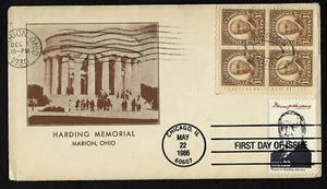 #684 1 1/2c Warren G,Harding Memorial Gorham Cachet FDCB4 + #2219a W/ FD Cancel - Picture 1 of 2