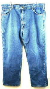 Carhartt Mens Relaxed Fit Fleece Lined Denim Work Jeans Pants Blue Size 42x30 - Picture 1 of 10