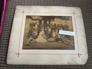 Vintage Family Albumen Photograph 1890s - 12" x 10" - Top Hats / Aristocracy? - Picture 1 of 4