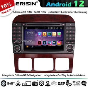 8-Kern Android 14 Autoradio GPS Navi für Mercedes S/CL Klasse W220 W215 DAB+64GB - Bild 1 von 24