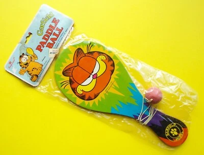 Imperial Garfield Wood Paddle Ball Game Vintage Toy 1987 Needs Tether USA SELLER - Image 1 of 4