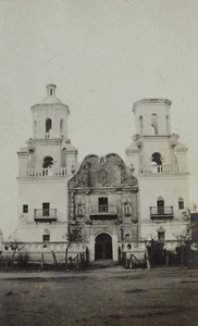 San Xavier Tucson AZ Photo Mission US Mexico Border Town Obelisk Marker 1910-20s - Picture 1 of 4