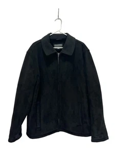 Perry Ellis Portfolio Black Full Zip Faux Fur Lined Bomber Jacket Mens XL - Picture 1 of 8