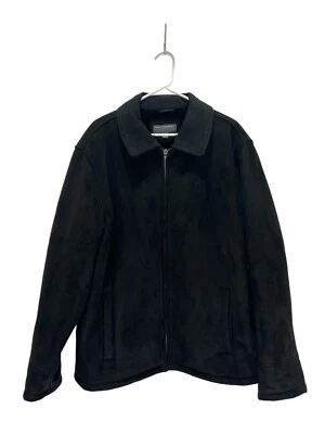 Perry Ellis Portfolio Black Full Zip Faux Fur Lined Bomber Jacket Mens XL - Image 1 of 4