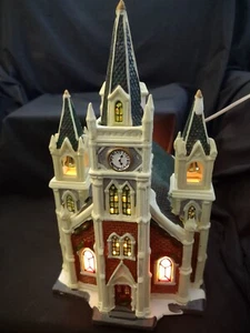 Holiday Time Traditional Vintage Collection Lighted Victorian Church 12" - Picture 1 of 11