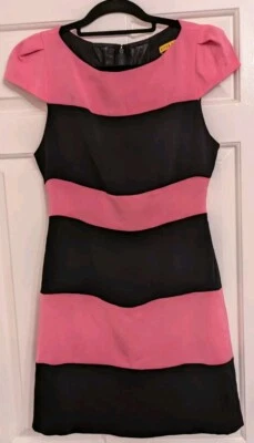 🌟 LOVELY ALICE + OLIVIA LADIES PINK & BLACK DRESS SIZE 6 / XS SILK WITH OTHER  - Image 1 of 4