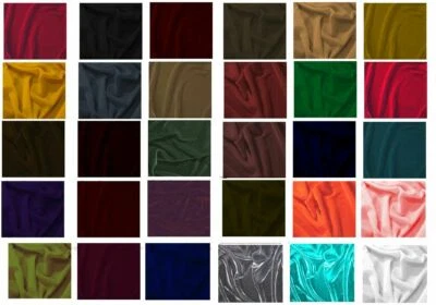 SILK RAYON VELVET SOLID FABRIC 45”W COSTUMES, APPAREL,UPHOLSTERY 43COLOR BY YARD - Image 1 of 3