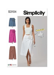 Gonne avvolgenti donna SIMPLICITY modello cucito 3104 miss 8-16 o 18-26 sconto 20% - Foto 1 di 8
