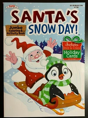 KAPPA CHRISTMAS JUMBO COLORING & ACTIVITY BOOK SANTA'S SNOW DAY! FREE CMAS CARDS - Image 1 of 2