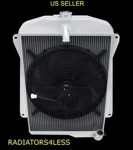 RADIADOR CHAMPION 3 FILAS CON VENTILADOR 16" 40-41 CHEVY FLEETLINE MASTER 85 ESPECIAL 6CYL - Imagen 1 de 6