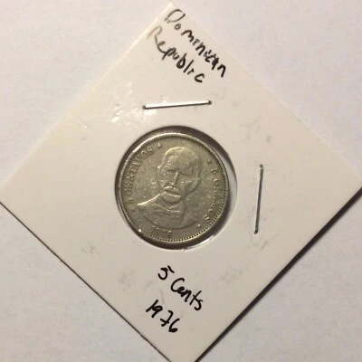 1976 DOMINICAN REPUBLIC 5 CENTAVOS COIN 1876-1976 CENTENARIO MUERTE DE DUARTE - Image 1 of 4