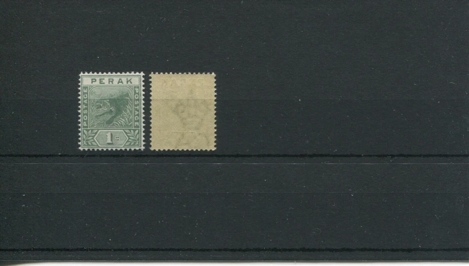 1892-95 MALAYA PERAK 1c Tiger Green MNH. - Image 1 of 1