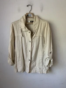 Eddie Bauer Womens Jacket Medium Linen Safari Beachy Coastal Hiking Outdoor - Picture 1 of 8