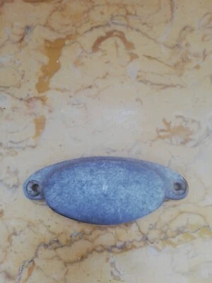 PETITE POIGNÉE DE TIROIR TABLE OU COMMODE ANCIENNE ART-NOUVEAU ALUMINIUM.  - Photo 1/4