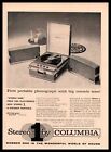 1959 Columbia Stereo 1 Portable Phonograph Model C-1014 Vintage Print Ad