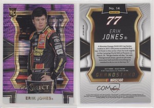 2017 Panini Select Grandstand Purple Pulsar Prizm Erik Jones #14 Rookie RC