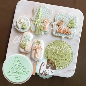 Merry Christmas Fondant Debosser Stamp, design 02 - Picture 1 of 6