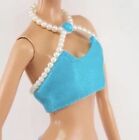 Vintage Aladdin Jasmine Barbie Top Doll Turquoise Beaded Crop Bikini Disney 90s